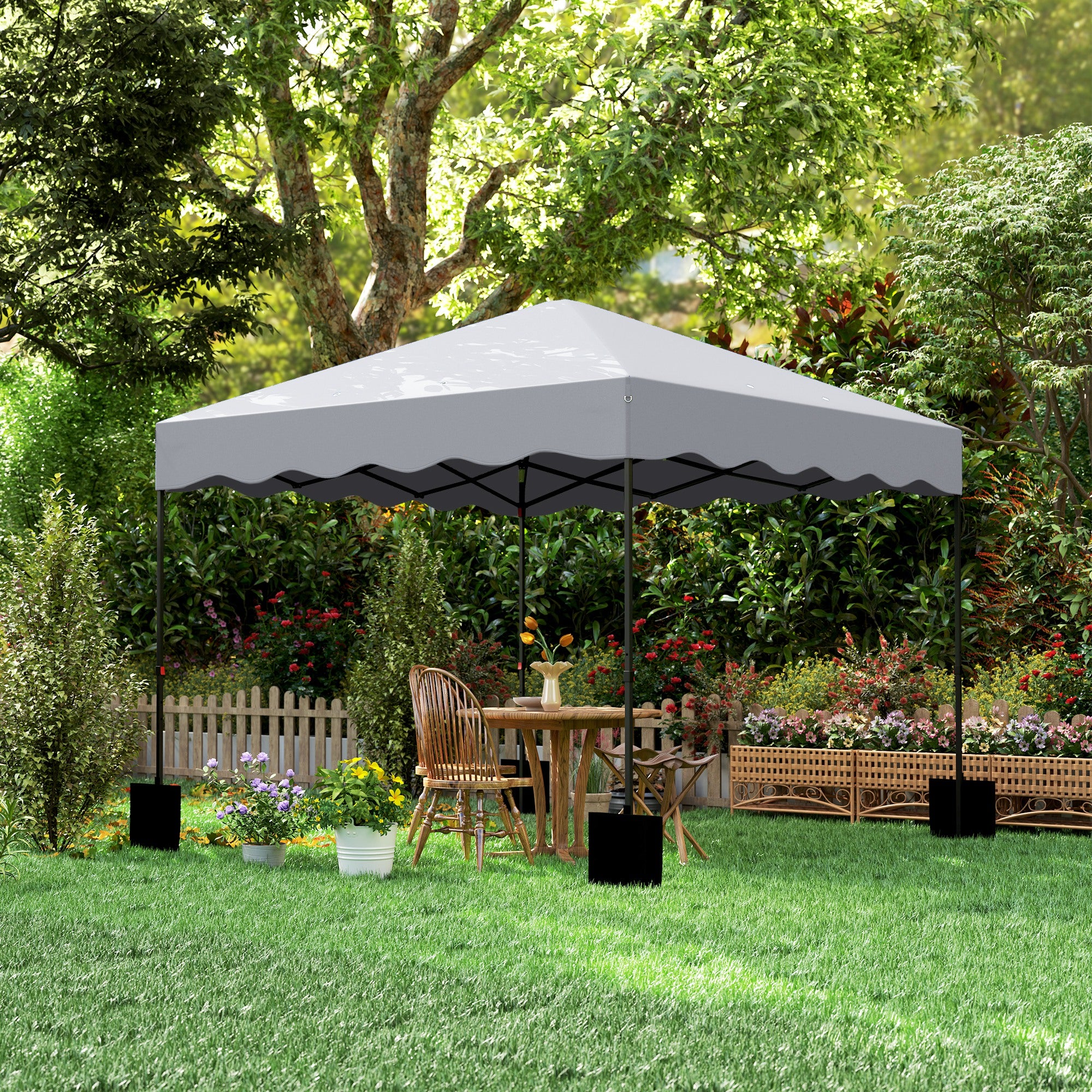 Pavilion approx. 3x3m, water-repellent Stable Winterproof Pop-up Folding Pavilion with UV Protection 50+, Foldable Party Tent Garden Tent with Rolling Bag, Garden Pavilion for Camping Garden, Light Grey