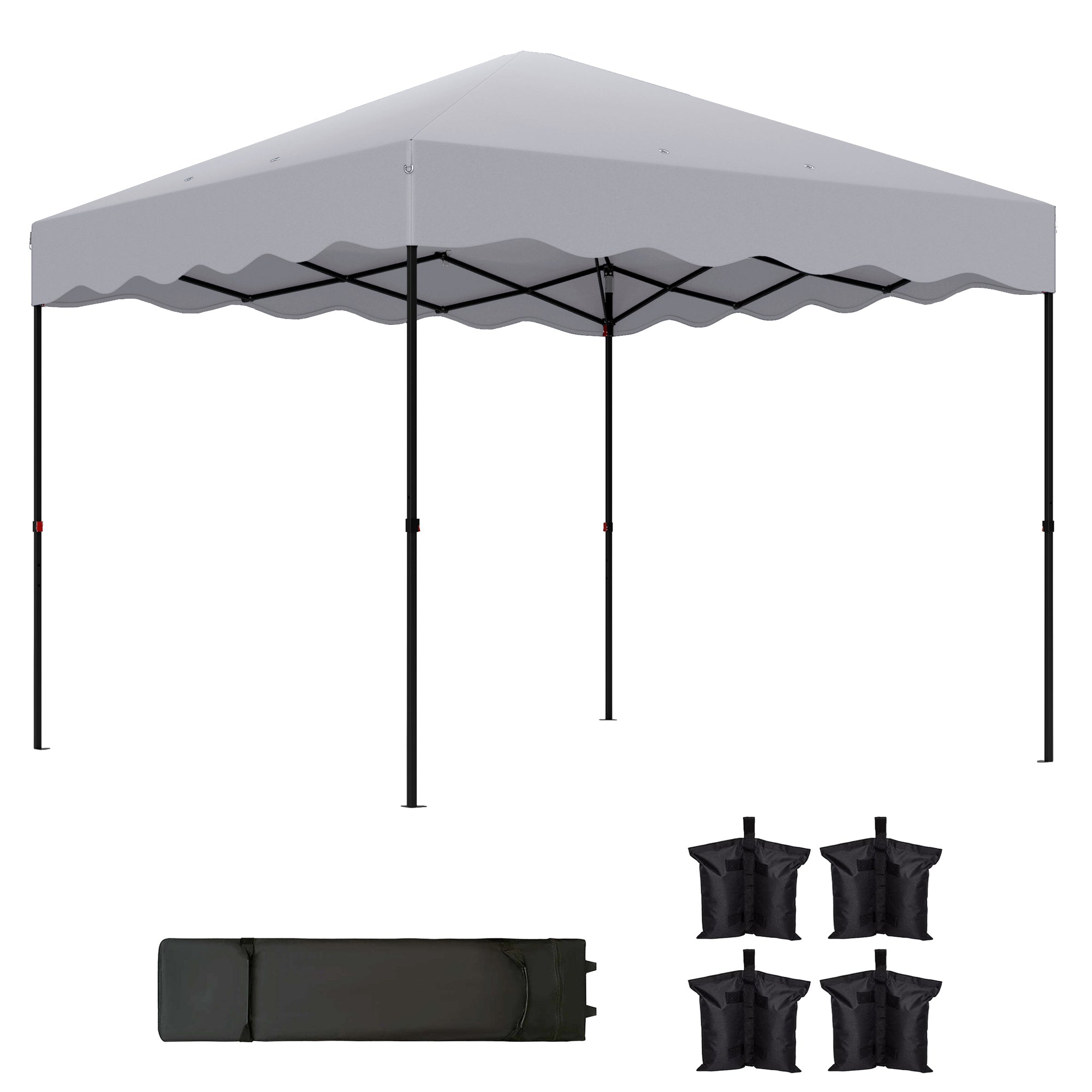 Pavilion approx. 3x3m, water-repellent Stable Winterproof Pop-up Folding Pavilion with UV Protection 50+, Foldable Party Tent Garden Tent with Rolling Bag, Garden Pavilion for Camping Garden, Light Grey