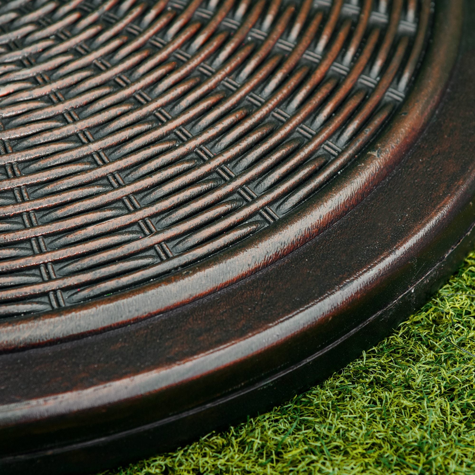 Garden Parasol Base Net Weight 13 kg Retro Cement Parasol Stand for 35mm/38mm/48mm Poles for Terrace Outdoor Patio Ø48x34 cm Bronze