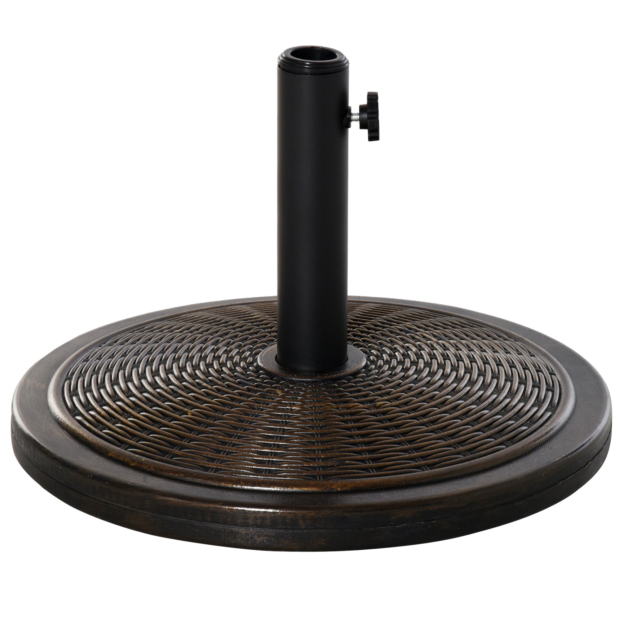 Garden Parasol Base Net Weight 13 kg Retro Cement Parasol Stand for 35mm/38mm/48mm Poles for Terrace Outdoor Patio Ø48x34 cm Bronze