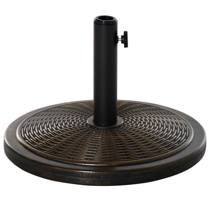 Garden Parasol Base Net Weight 13 kg Retro Cement Parasol Stand for 35mm/38mm/48mm Poles for Terrace Outdoor Patio Ø48x34 cm Bronze