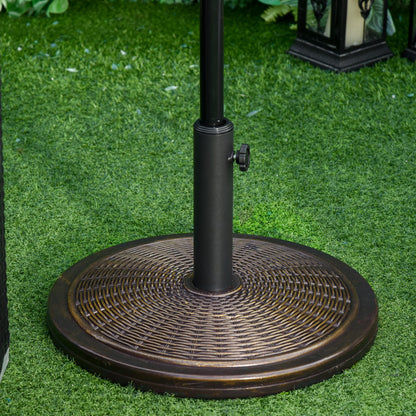 Garden Parasol Base Net Weight 13 kg Retro Cement Parasol Stand for 35mm/38mm/48mm Poles for Terrace Outdoor Patio Ø48x34 cm Bronze