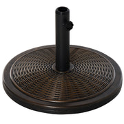 Garden Parasol Base Net Weight 13 kg Retro Cement Parasol Stand for 35mm/38mm/48mm Poles for Terrace Outdoor Patio Ø48x34 cm Bronze