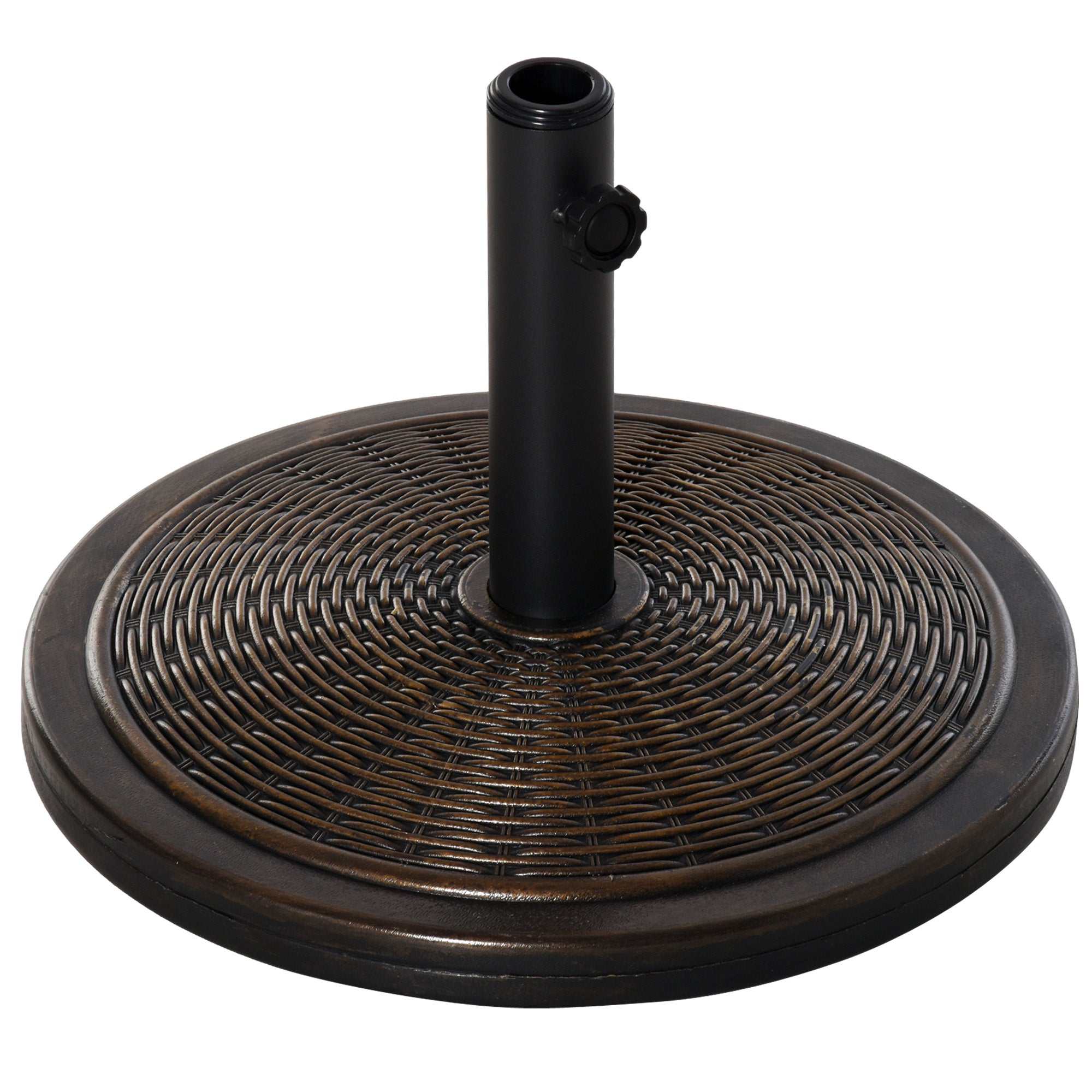 Garden Parasol Base Net Weight 13 kg Retro Cement Parasol Stand for 35mm/38mm/48mm Poles for Terrace Outdoor Patio Ø48x34 cm Bronze