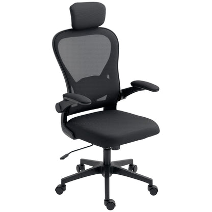Swivel Office Chair Breathable Mesh Desk Chair with Adjustable Height Adjustable Headrest and Lumbar Support Reclining Office Chair Load 120 kg Black