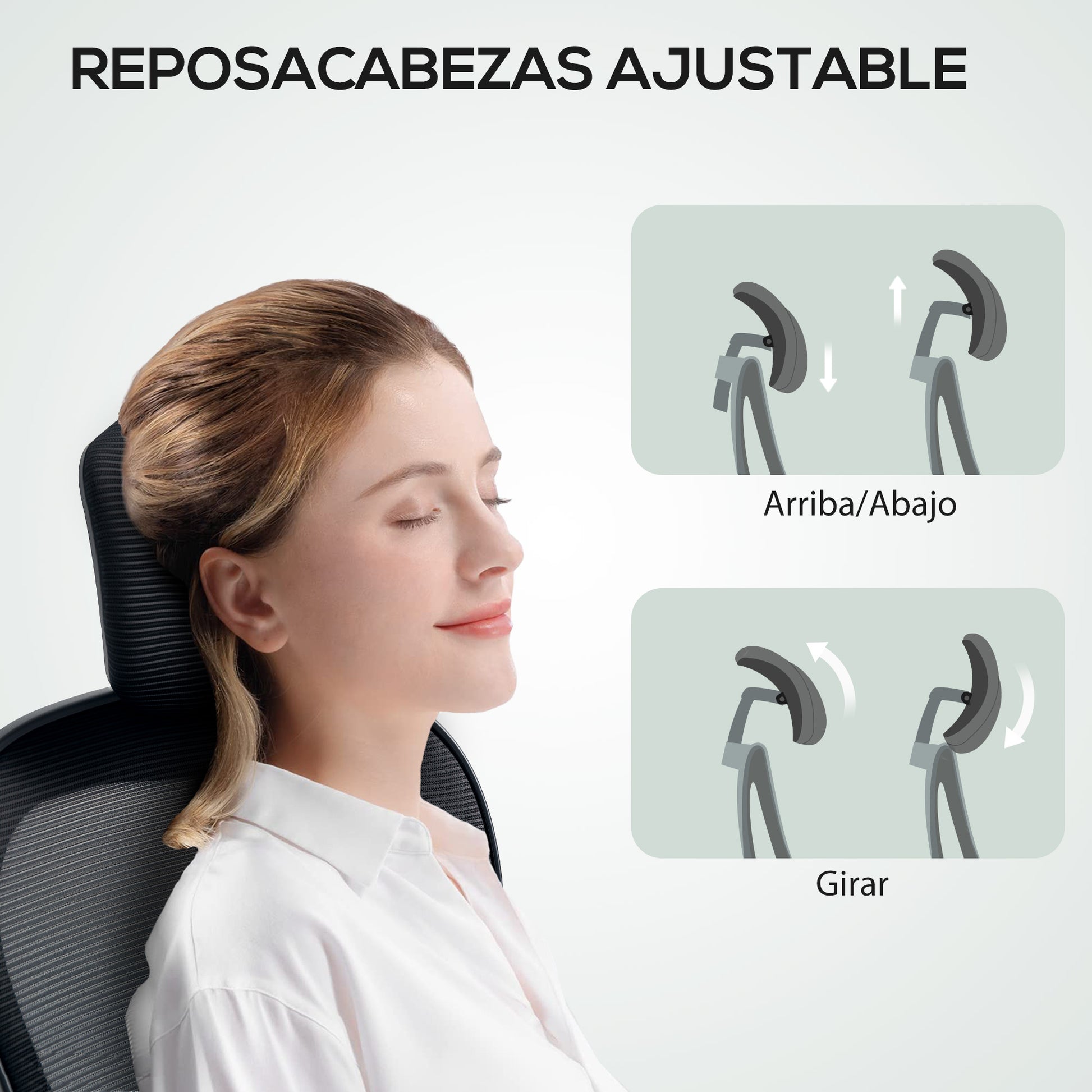 Swivel Office Chair Breathable Mesh Desk Chair with Adjustable Height Adjustable Headrest and Lumbar Support Reclining Office Chair Load 120 kg Black