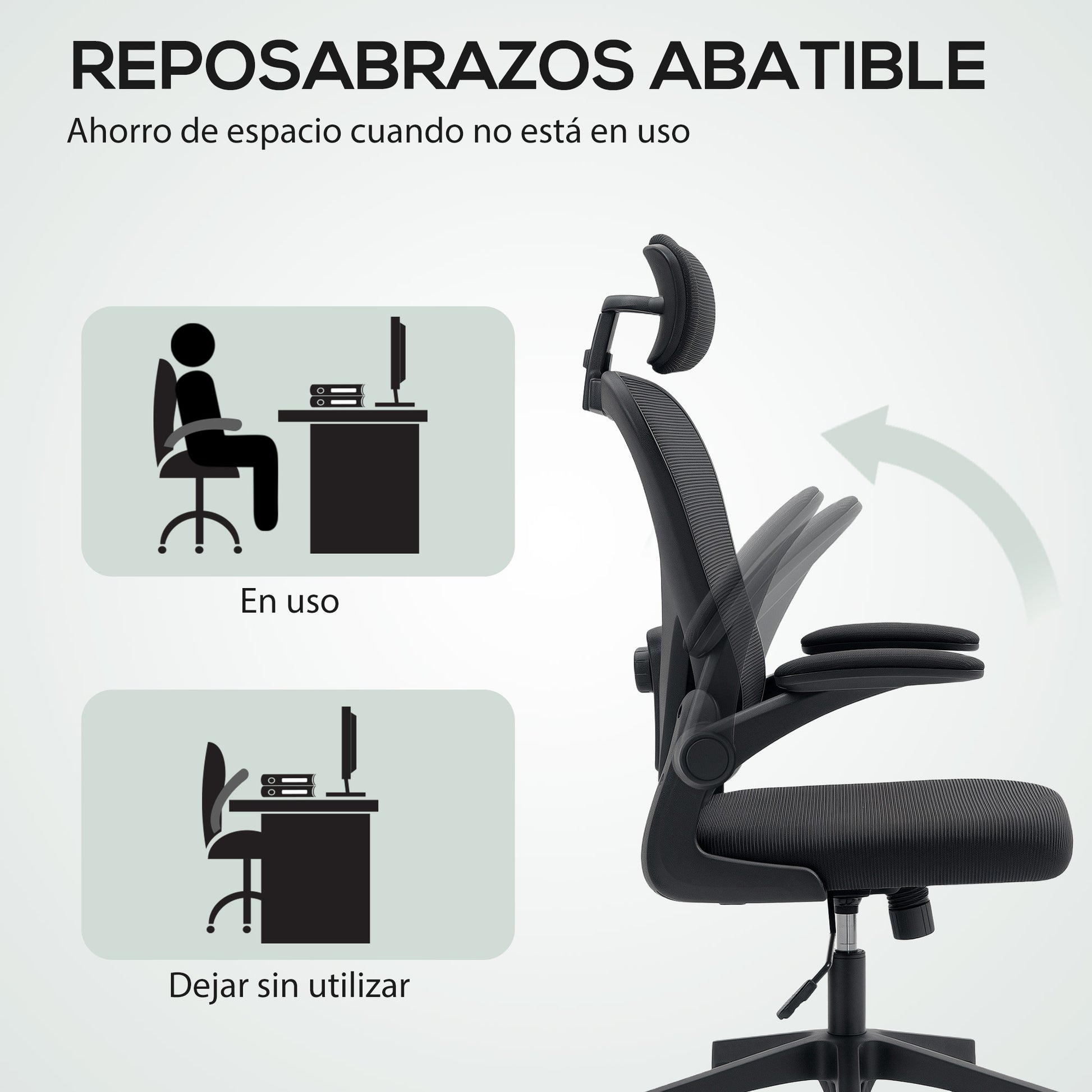 Swivel Office Chair Breathable Mesh Desk Chair with Adjustable Height Adjustable Headrest and Lumbar Support Reclining Office Chair Load 120 kg Black
