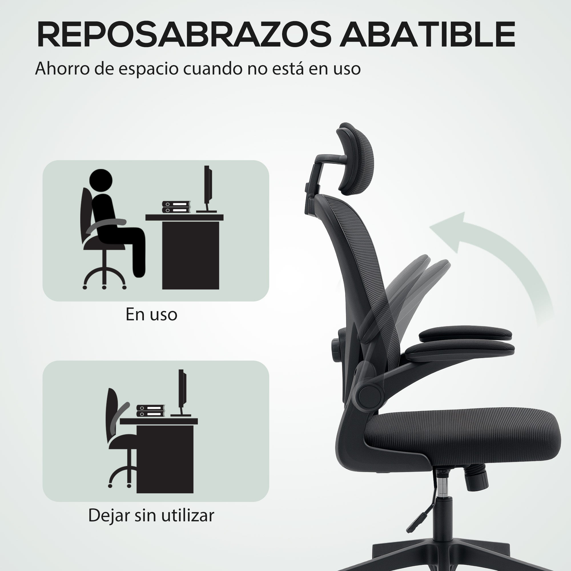 Swivel Office Chair Breathable Mesh Desk Chair with Adjustable Height Adjustable Headrest and Lumbar Support Reclining Office Chair Load 120 kg Black