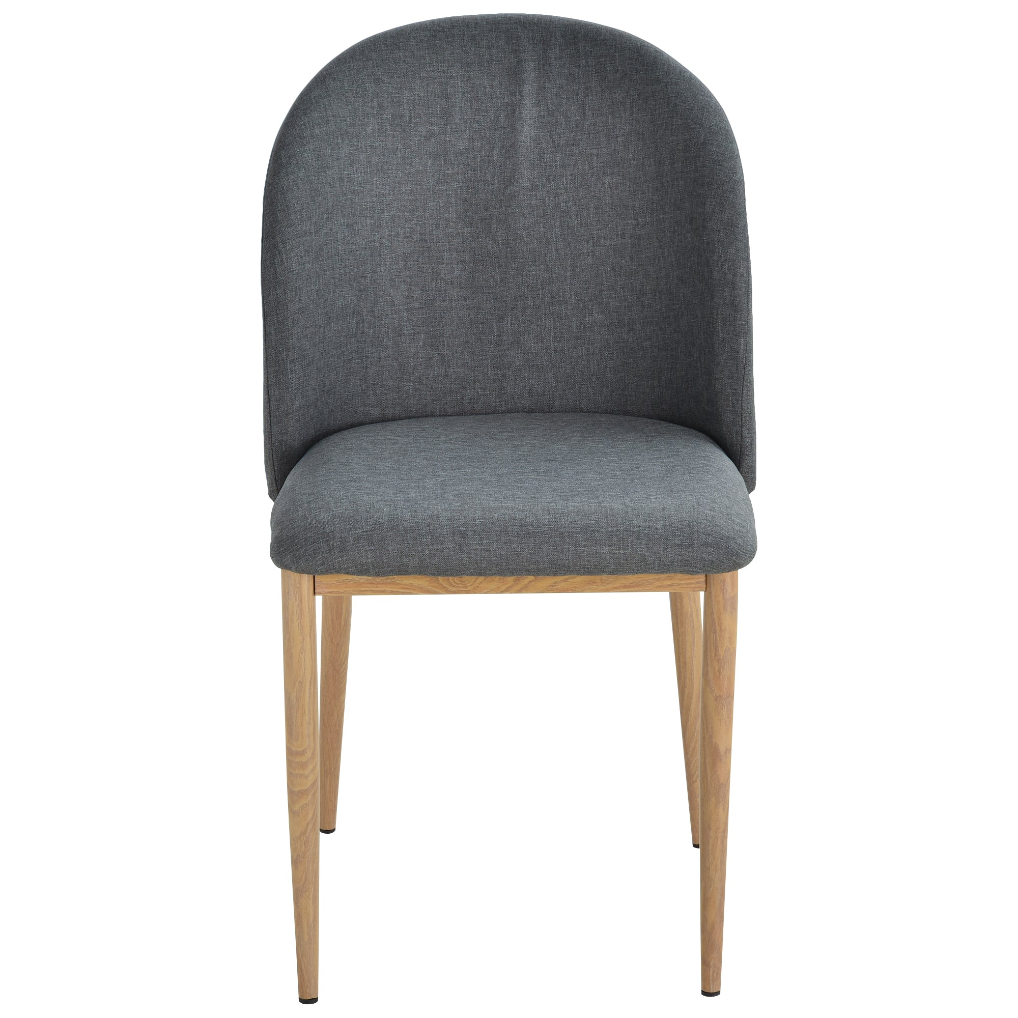 Set of 2 Dining Chairs Living Room Chair with Metal Legs Imitation Wood 50 x 58 x 85 cm Gray