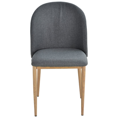 Set of 2 Dining Chairs Living Room Chair with Metal Legs Imitation Wood 50 x 58 x 85 cm Gray