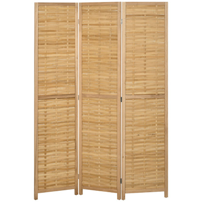 3-panel Paravent, 120 x 170 cm Room Divider, Bamboo Partition, Foldable Privacy Screen, Room Separator Partition for Living Room, Bedroom, Natural