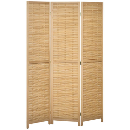 3-panel Paravent, 120 x 170 cm Room Divider, Bamboo Partition, Foldable Privacy Screen, Room Separator Partition for Living Room, Bedroom, Natural