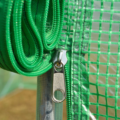 Outdoor Greenhouse Tunnel Greenhouse 8x3x2 m Garden Greenhouse with 12 Windows and Roll-Up Door for Growing Plants Tomatoes Vegetables Steel and PE 140 g/m² Green