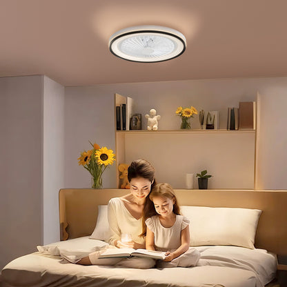 Ceiling Fan with LED Light 48.5 W Reversible DC Motor Silent Ceiling Fan with Remote Control 6 Speeds Timer for Living Room Bedroom Ø48 cm White