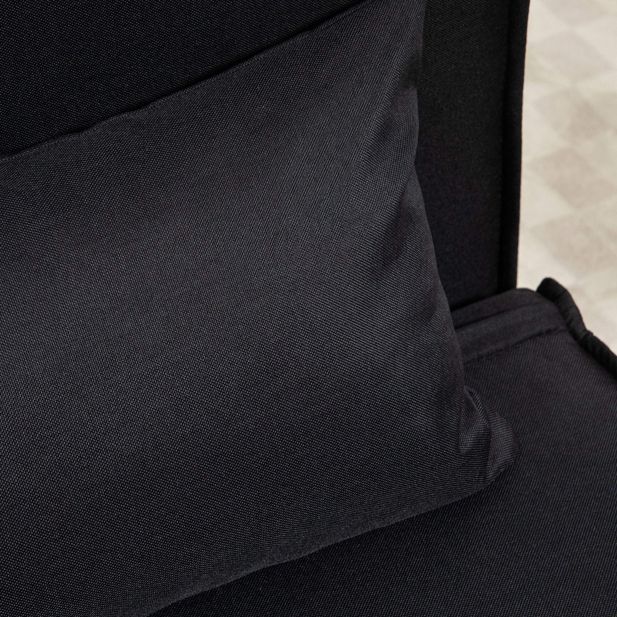 Single Sofa Bed Convertible Foldable Adjustable Backrest Couch Scandinavian Nordic 25D Foam Linen-look Fabric Pine Wood Black 94 x 78 x 80 cm