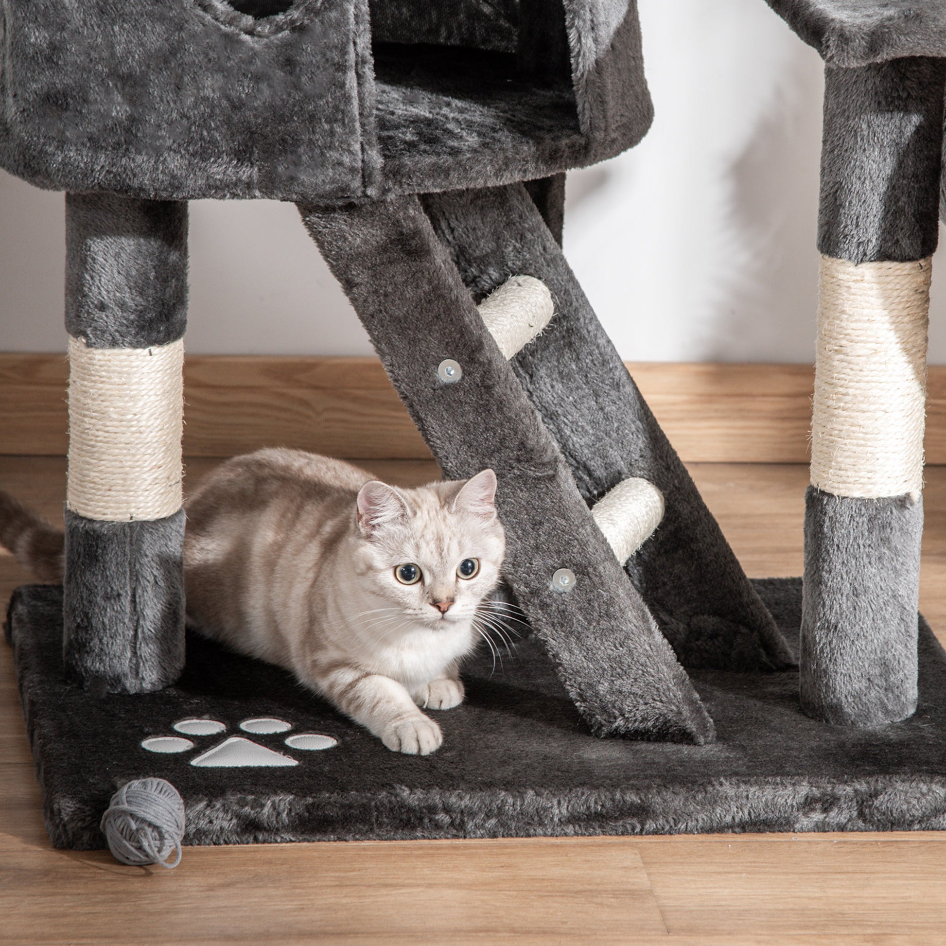 Cat Scratching Post 240-260 cm Ceiling High Scratching Post Large Climbing Tree Cat Scratching Post for Large Cats with Sisal Rope Dark Gray