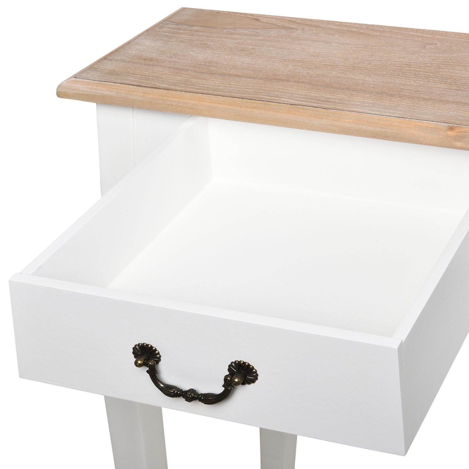 Console Table Side Table with 2 Drawers Retro Design for Entryway Hallway Living Room Bedroom Pine 87x34x78.5 cm White
