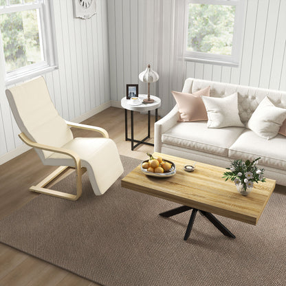 Rectangular Industrial Style Coffee Table Side Table in Black Metal and Natural Wood Look - 110 x 60 x 45cm