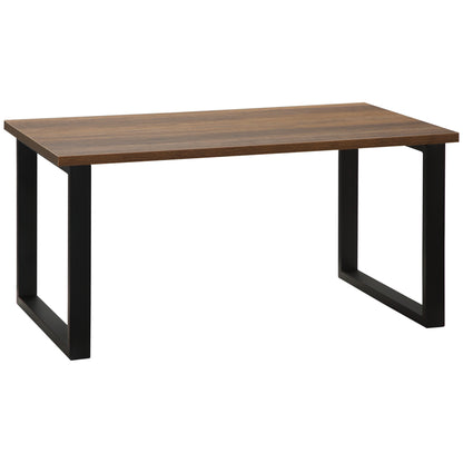 Rectangular Coffee Table Industrial Style with Metal Legs and Wood-Look Top - 100 x 60 x 50 cm
