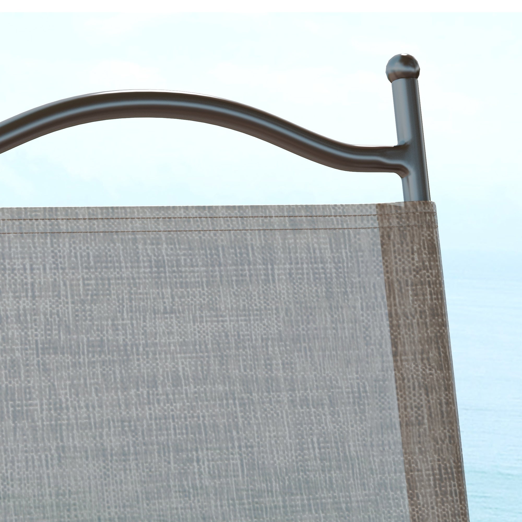 Set of 2 Folding Garden Chairs, Outdoor Chairs with Armrests and Breathable Fabric Seat, Brown