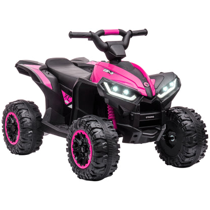 Kids Quad Electric 12V Children's Quad with Forward, Reverse Function, Music, USB Connection, Horn, LED Headlights 3-6km/h Electric Quad for Kids 3-5 Years Pink