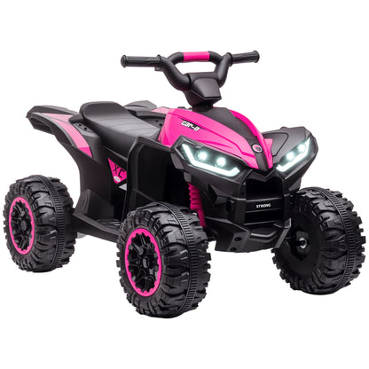 Kids Quad Electric 12V Children's Quad with Forward, Reverse Function, Music, USB Connection, Horn, LED Headlights 3-6km/h Electric Quad for Kids 3-5 Years Pink