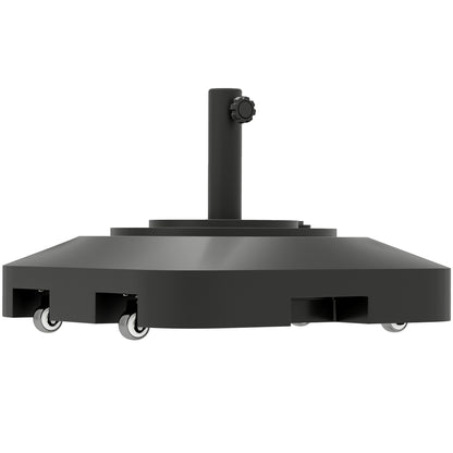 Umbrella Stand up to 25 kg Fillable Umbrella Stand with Wheels, Square Umbrella Holder, Umbrella Weight, Stand for Umbrella Ø38/48 mm, for Balcony, Terrace, Garden, Black