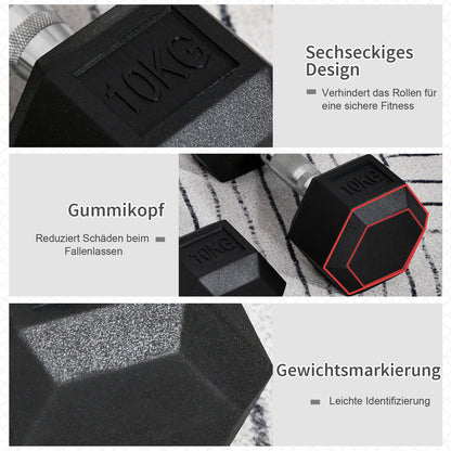 Dumbbell Set, 2 Piece Dumbbells with Knurled Handle, Cast Iron Dumbbell Set, 2 x 22 lbs, Dumbbells for Men and Women, Dumbbell Set for Home, Gym, Strength Training