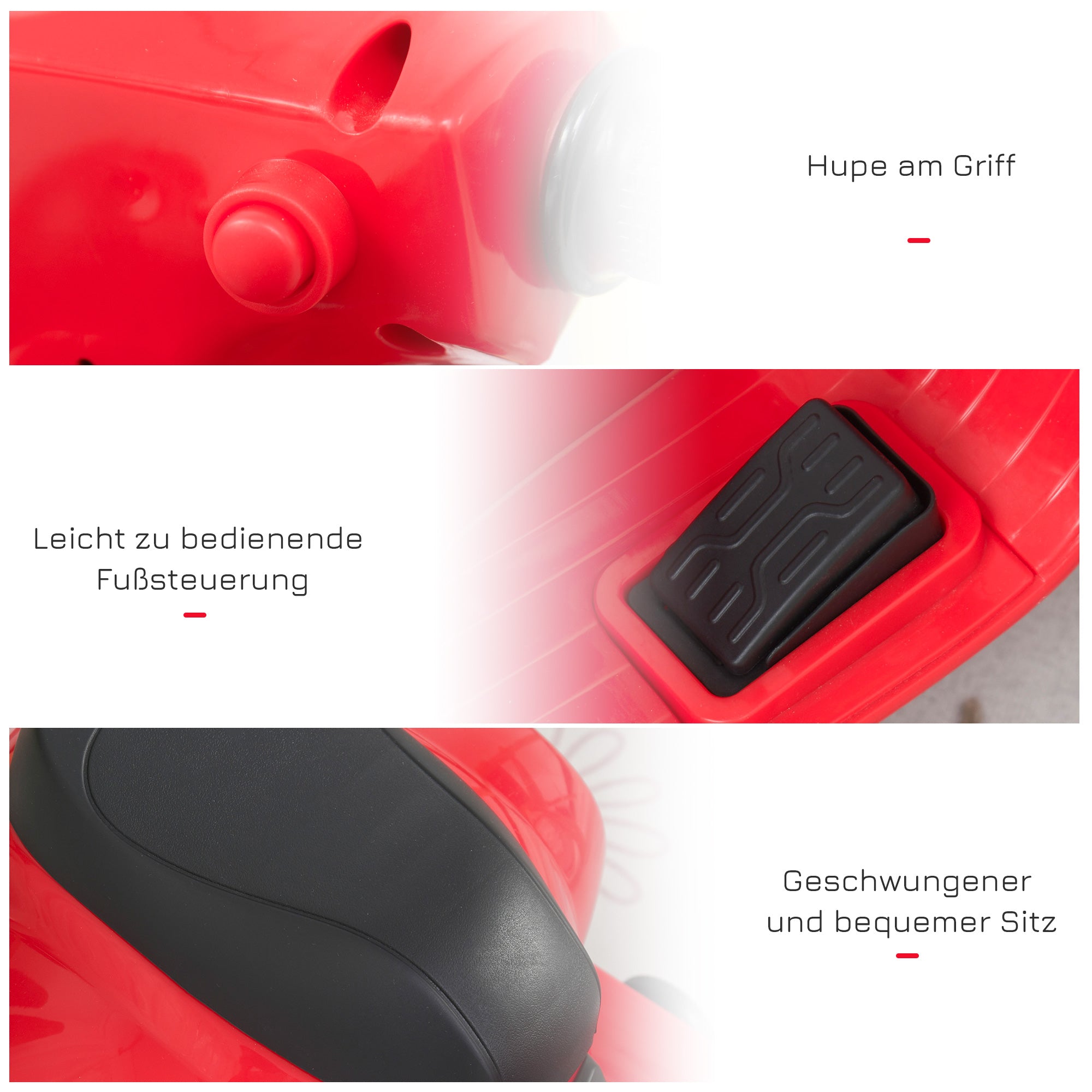 Kids Electric Vespa Motorcycle Electric Motorbike with LED Light, Sound, Children's Electric Motorcycle for Kids 18-36 Months Red