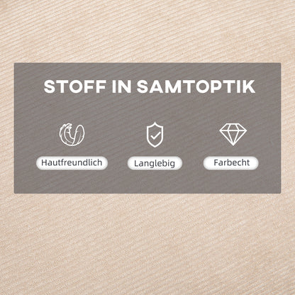 Recliner with Footstool Chair with Adjustable Backrest, Reclining Function, Cushion, Modern Lounge Chair with Corduroy Look for Living Room up to 180 kg Capacity, Beige