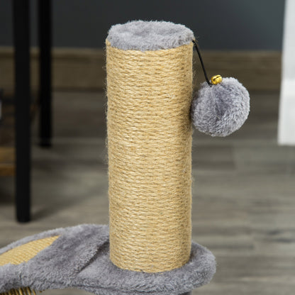 Small Cat Scratching Post Scratching Pole for Cats under 4.5 kg with Cat Scratching Plate, Scratching Post, Cat Stimulating Ball 34 x 24 x 43 cm Gray