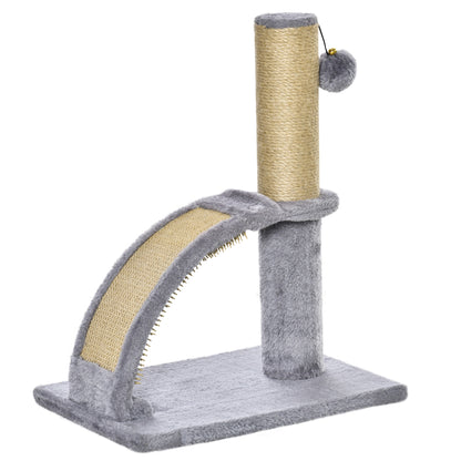 Small Cat Scratching Post Scratching Pole for Cats under 4.5 kg with Cat Scratching Plate, Scratching Post, Cat Stimulating Ball 34 x 24 x 43 cm Gray