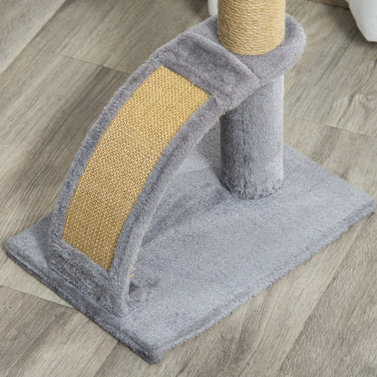 Small Cat Scratching Post Scratching Pole for Cats under 4.5 kg with Cat Scratching Plate, Scratching Post, Cat Stimulating Ball 34 x 24 x 43 cm Gray