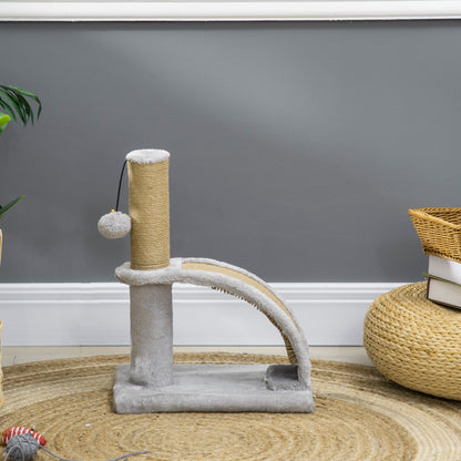 Small Cat Scratching Post Scratching Pole for Cats under 4.5 kg with Cat Scratching Plate, Scratching Post, Cat Stimulating Ball 34 x 24 x 43 cm Gray