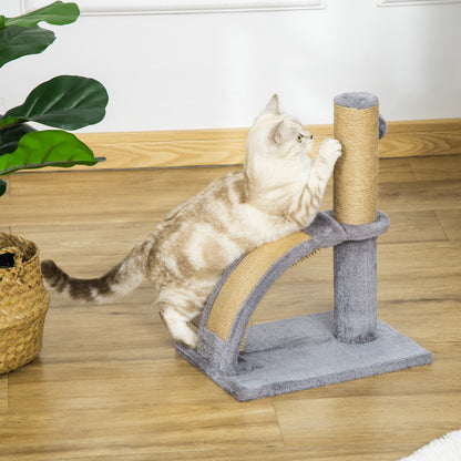 Small Cat Scratching Post Scratching Pole for Cats under 4.5 kg with Cat Scratching Plate, Scratching Post, Cat Stimulating Ball 34 x 24 x 43 cm Gray