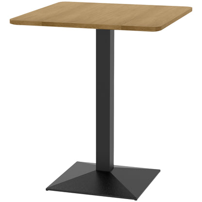 28 in Square Dining Table for 2 — Wood‑Look Top & Black Steel Base, Small Modern Kitchen Table, Dark Brown