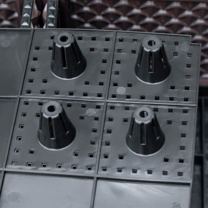 Set of 2 Outdoor Elevated Square Planters Free Combination Flower Pots for Garden Patio 19.7x19.7x18.3 inches Brown