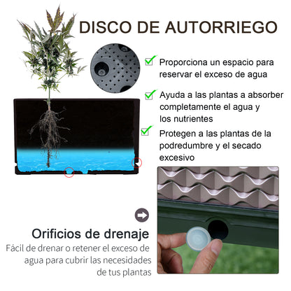 Set of 2 Outdoor Elevated Square Planters Free Combination Flower Pots for Garden Patio 19.7x19.7x18.3 inches Brown