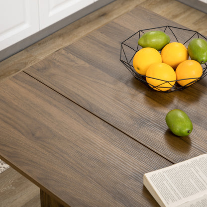 Extendable Bar Table Bistro Table Dining Table with 3 Storage Shelves and Metal Frame for Kitchen Dining 120x76x91.4 cm Brown