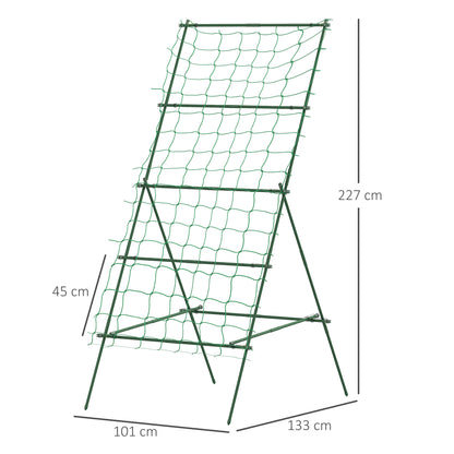 Steel Stepping Rose Trellis Rust-free A-Frame Plant Climbing Support 101x133x227 cm Garden Trellis Plant Support for Vegetables Flowers Climbing Plants Green