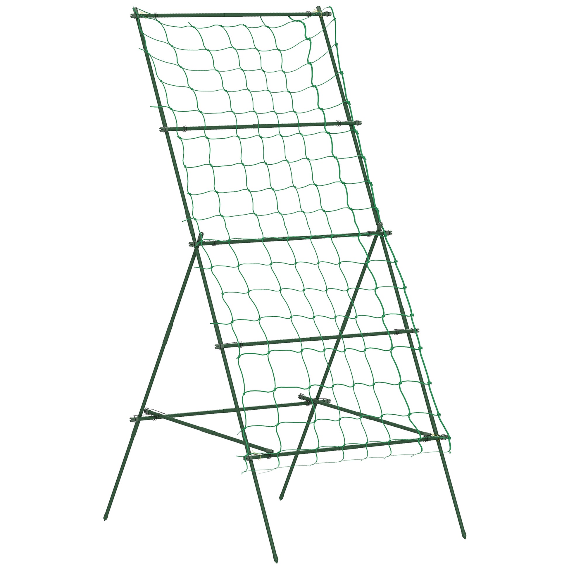 Steel Stepping Rose Trellis Rust-free A-Frame Plant Climbing Support 101x133x227 cm Garden Trellis Plant Support for Vegetables Flowers Climbing Plants Green