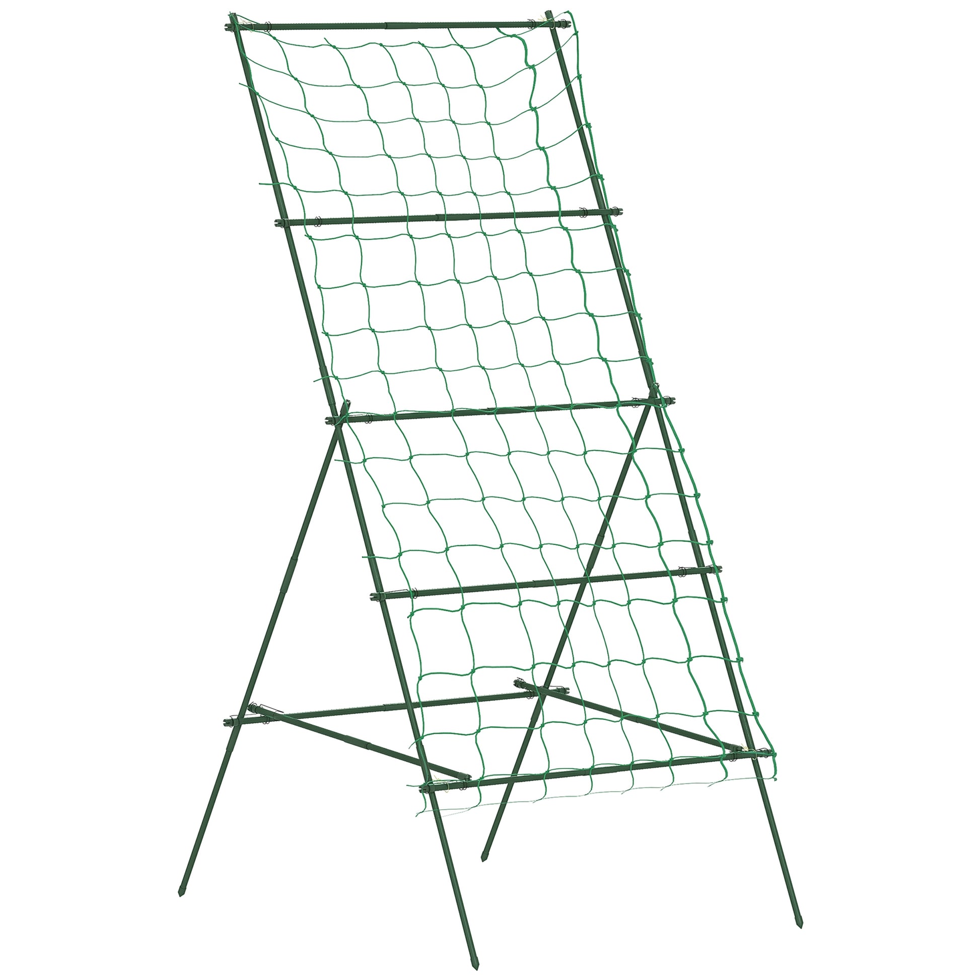 Steel Stepping Rose Trellis Rust-free A-Frame Plant Climbing Support 101x133x227 cm Garden Trellis Plant Support for Vegetables Flowers Climbing Plants Green