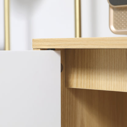 Modern Multipurpose Mobile in Chipboard and Pine Wood with Adjustable Internal Shelf on 3 Levels, Entryway Living Room Kitchen and Bathroom Furniture, 77x35x77.5 cm