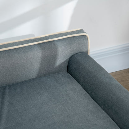 Scandinavian Design Sofa for Dogs Cats Removable Fluffy Cushion Solid Wood Legs 100 x 62 x 32 cm Gray