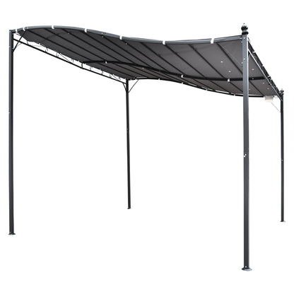 Pergola Garden Pavilion Canopy Cover Tent Metal Grey 297x297cm