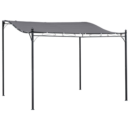 Pergola Garden Pavilion Canopy Cover Tent Metal Grey 297x297cm