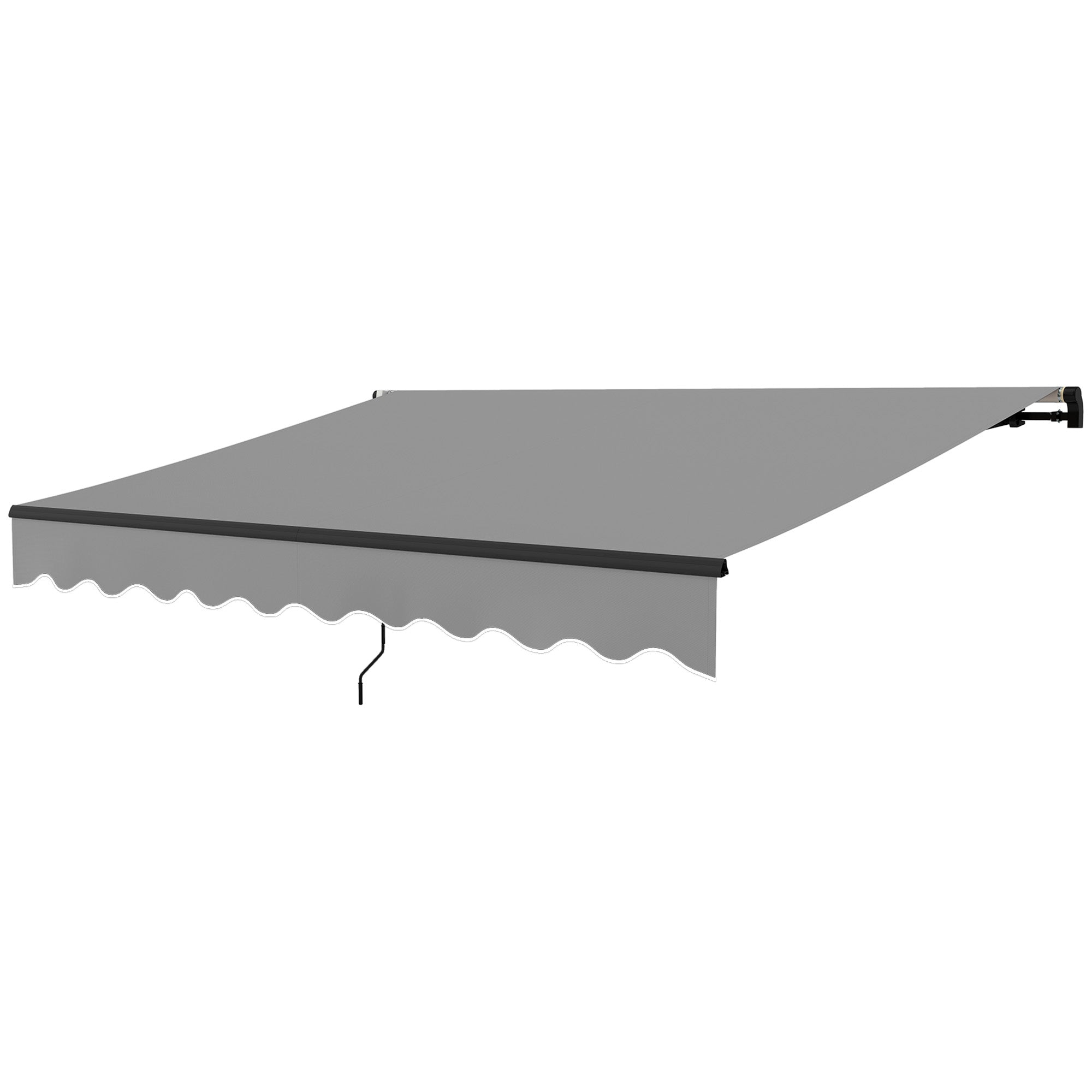 Manual Retractable Awning 360x220 cm Balcony Awning with Aluminum Crank 3 Arms and UV30+ Protection Retractable Outdoor Awning for Garden Terrace Windows Gray