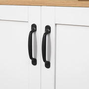 Kitchen Storage Cabinet Sideboard Buffet with 2 Doors and 2 Adjustable Shelves - White and Wood Look - 90 x 39.5 x 88 cm