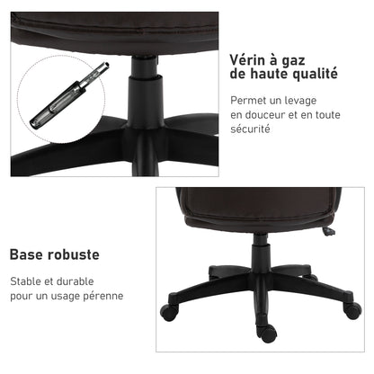 Ergonomic Adjustable Office Chair Manager Chair with 360° Swivel Wheels Synthetic PU Covering 64 x 73 x 106-115.5 cm Chocolate