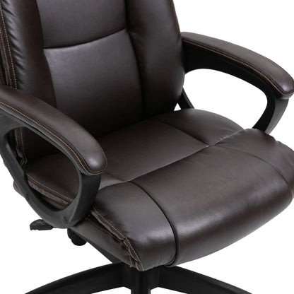 Ergonomic Adjustable Office Chair Manager Chair with 360° Swivel Wheels Synthetic PU Covering 64 x 73 x 106-115.5 cm Chocolate